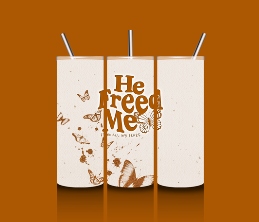 20 OZ TUMBLER "HE FREE ME"